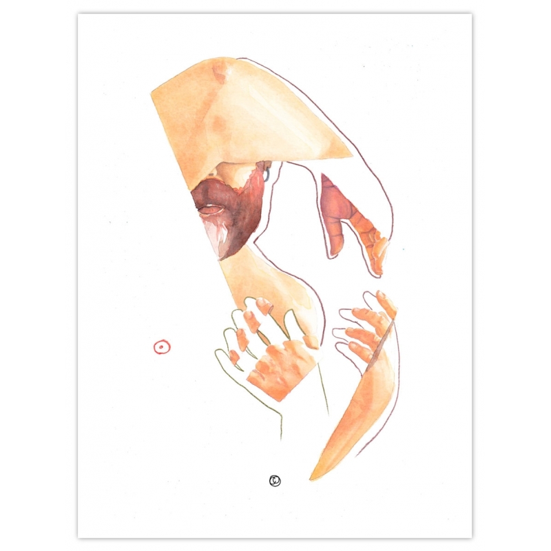 Original Christ Oval watercolors for 180hilos