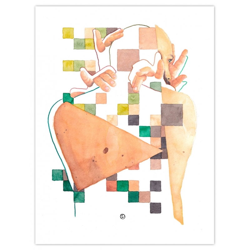 Original Christ Oval watercolors for 180hilos